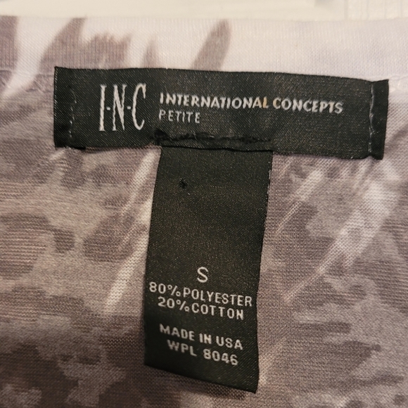 I.N.C Sheer Short Sleeve Top w/Rhinestone Designs - Picture 3 of 5